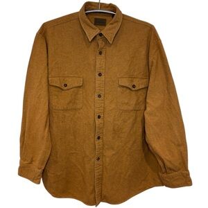 VINTAGE St. John’s Bay Men’s Chamois Cloth Caramel Colored Button-Up XL Shirt